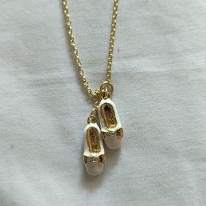 Gold Ballet Slipper Necklace